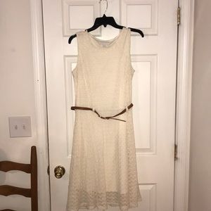 Cream crochet lace fire and flare